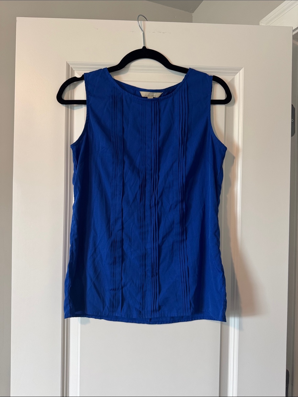 Banana Republic Royal Blue Pintuck Sleeveless Top